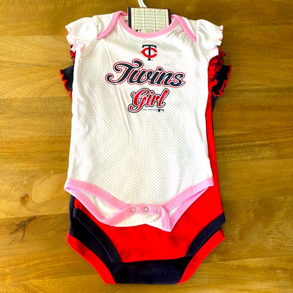 MLB Minnesota Twins 3-pack Bodysuits 18M